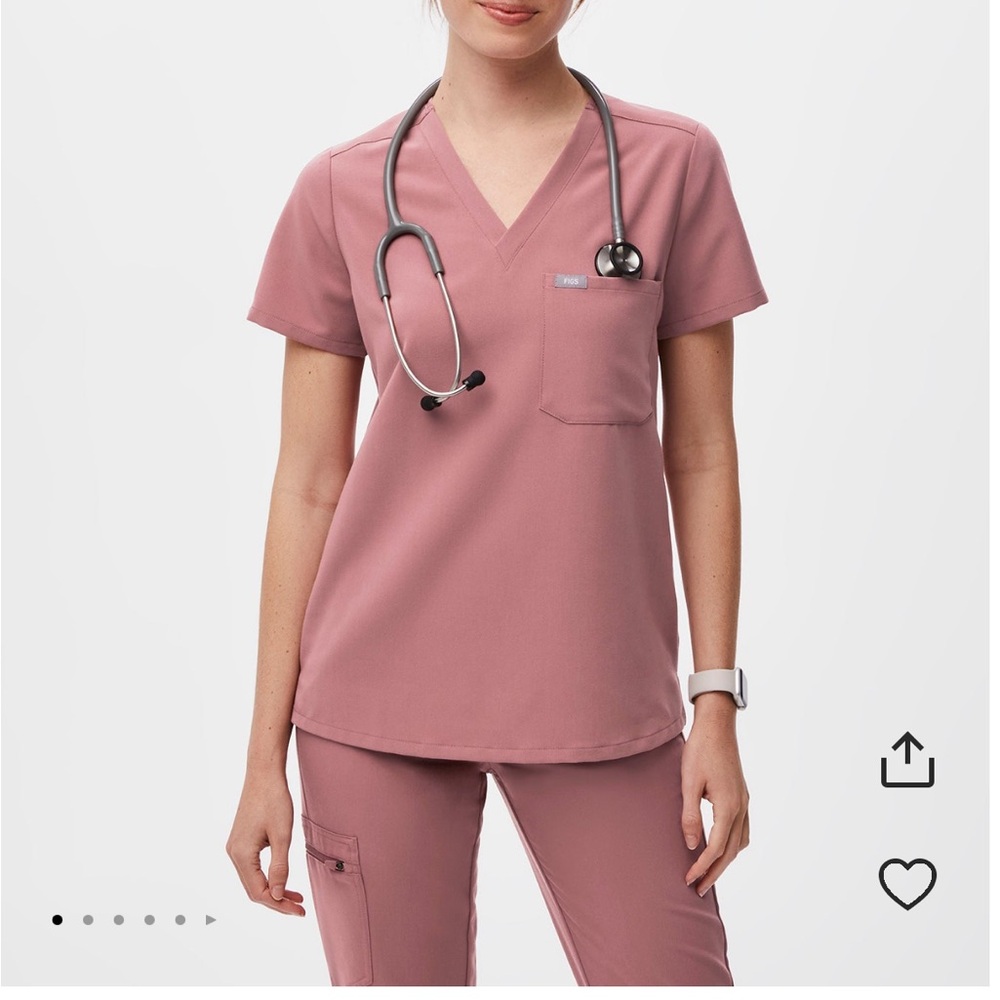 FIGS Catarina scrub top Mauve Small EUC